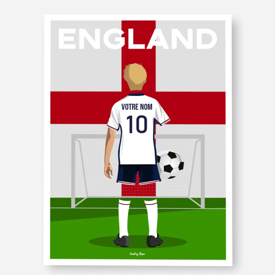 Affiche Football Angleterre Personnalisée