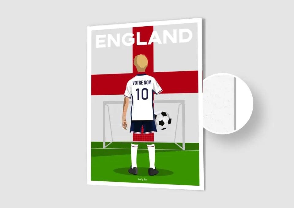 Affiche Football Angleterre Personnalisée