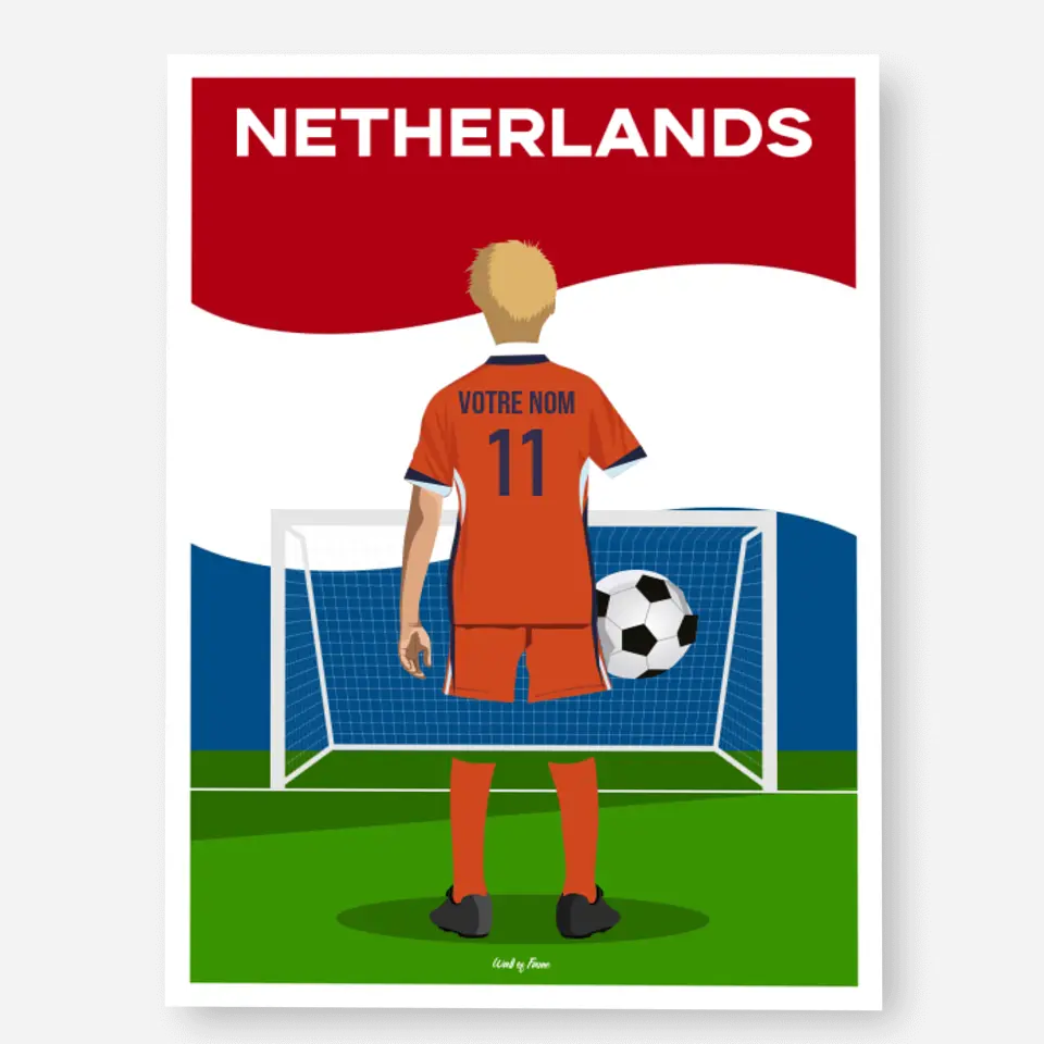 Affiche Football Pays-Bas Personnalisée