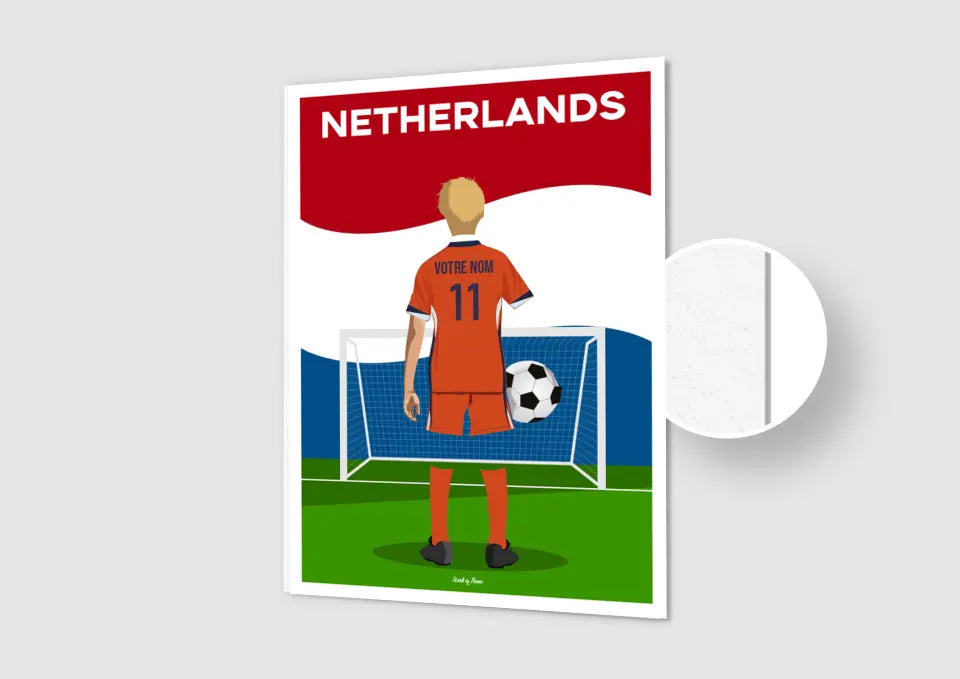 Affiche Football Pays-Bas Personnalisée