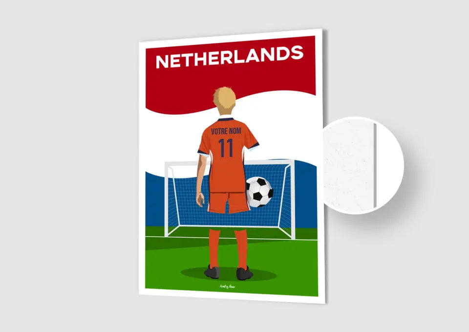 Affiche Football Pays-Bas Personnalisée