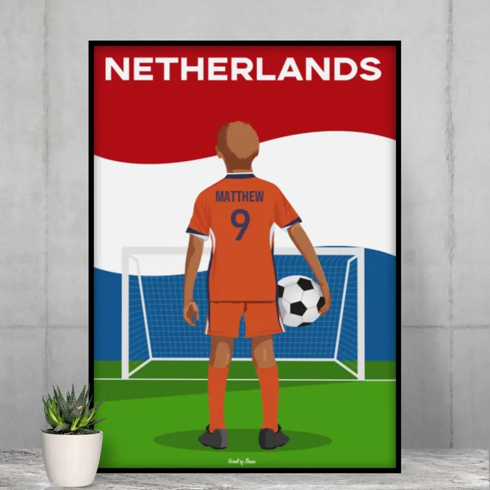 Affiche Football Pays-Bas Personnalisée