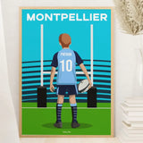 Affiche Rugby Enfant Personnalisée - Montpellier