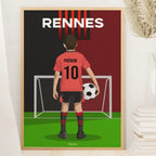 Affiche Football Enfant Personnalisée - Rennes
