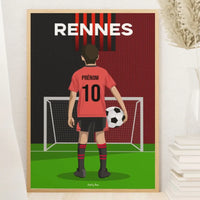 Affiche Football Enfant Personnalisée - Rennes
