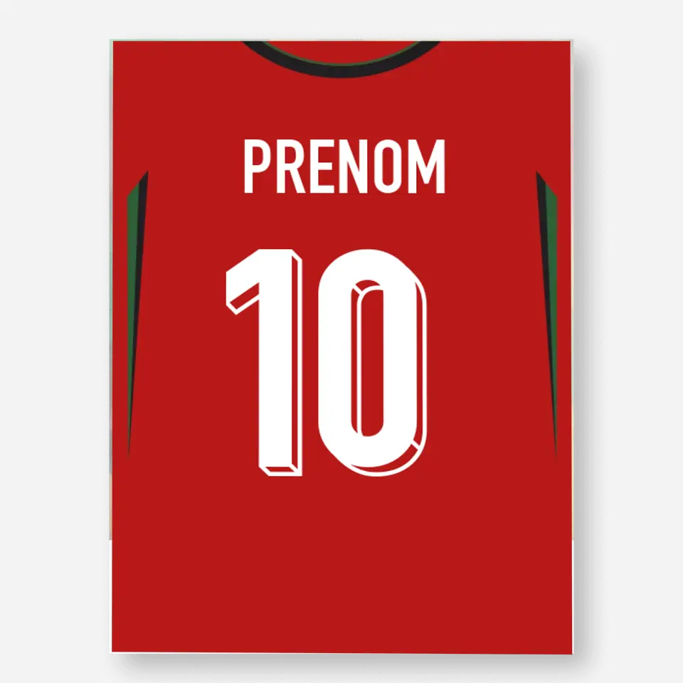 Affiche Football Personnalisée - Maillot Portugal