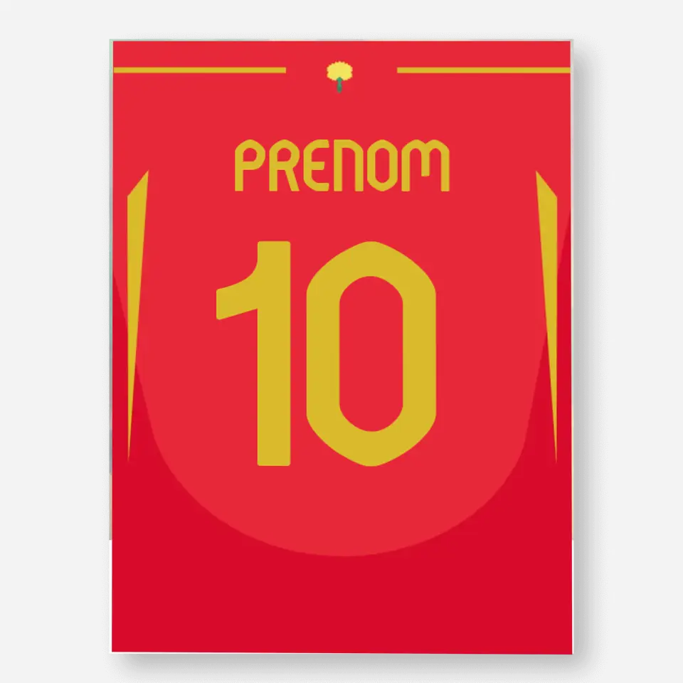 Affiche Football Personnalisée - Maillot Espagne
