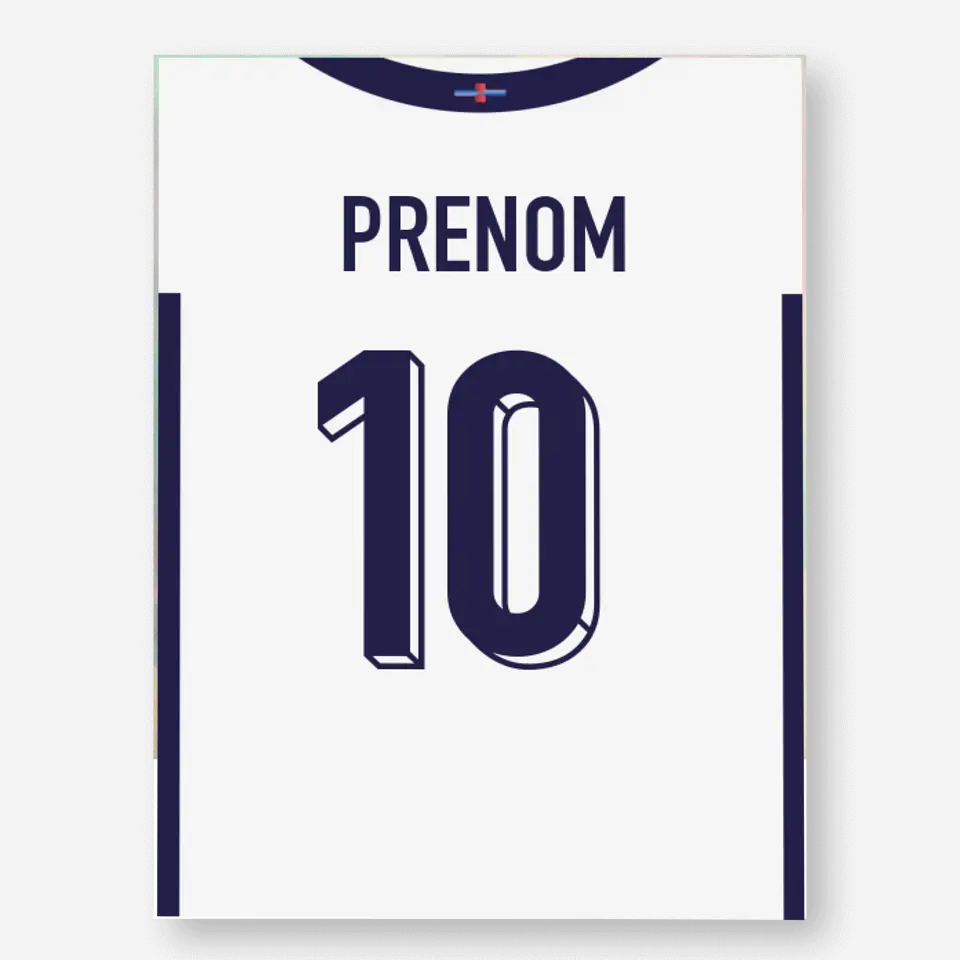 Affiche Football Personnalisée - Maillot Angleterre