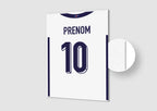 Affiche Football Personnalisée - Maillot Angleterre