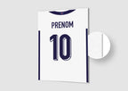 Affiche Football Personnalisée - Maillot Angleterre