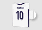 Affiche Football Personnalisée - Maillot Angleterre
