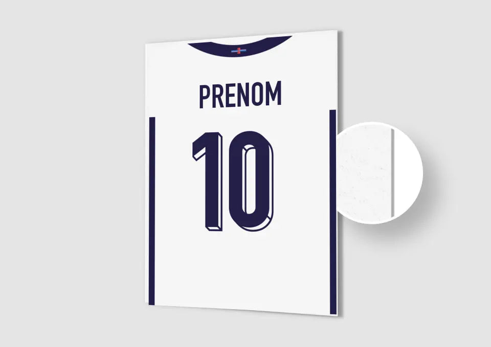 Affiche Football Personnalisée - Maillot Angleterre