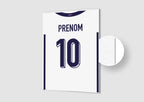 Affiche Football Personnalisée - Maillot Angleterre