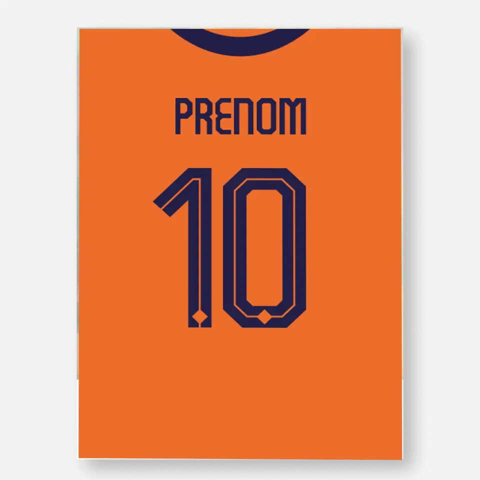 Affiche Football Personnalisée - Maillot Pays-bas