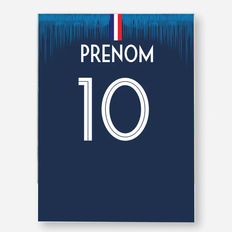 Affiche Football Mondial 2018 Personnalisée - Maillot France