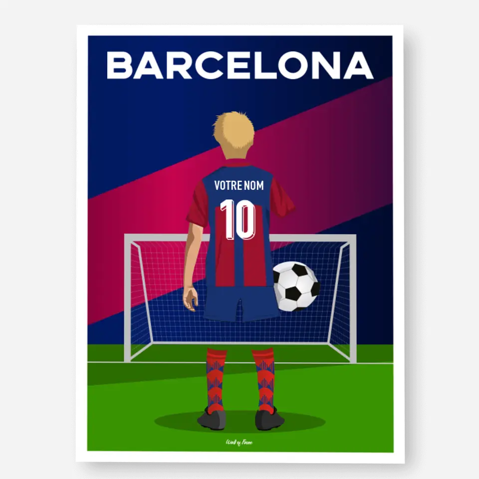 Affiche Football Barcelone Personnalisée