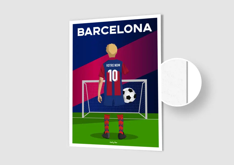 Affiche Football Barcelone Personnalisée