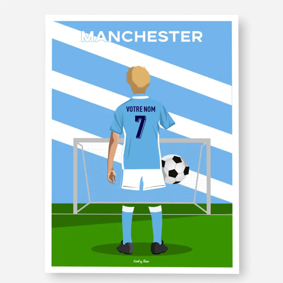 Affiche Football Manchester City Personnalisée