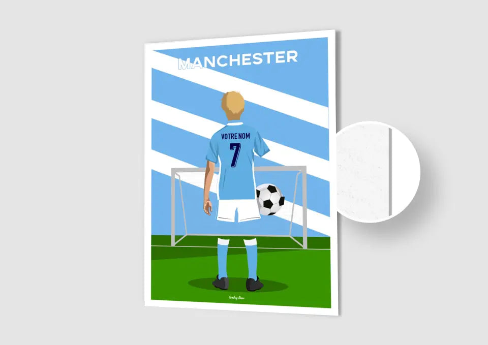 Affiche Football Manchester City Personnalisée