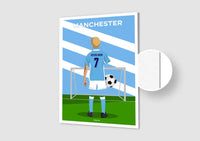 Affiche Football Manchester City Personnalisée
