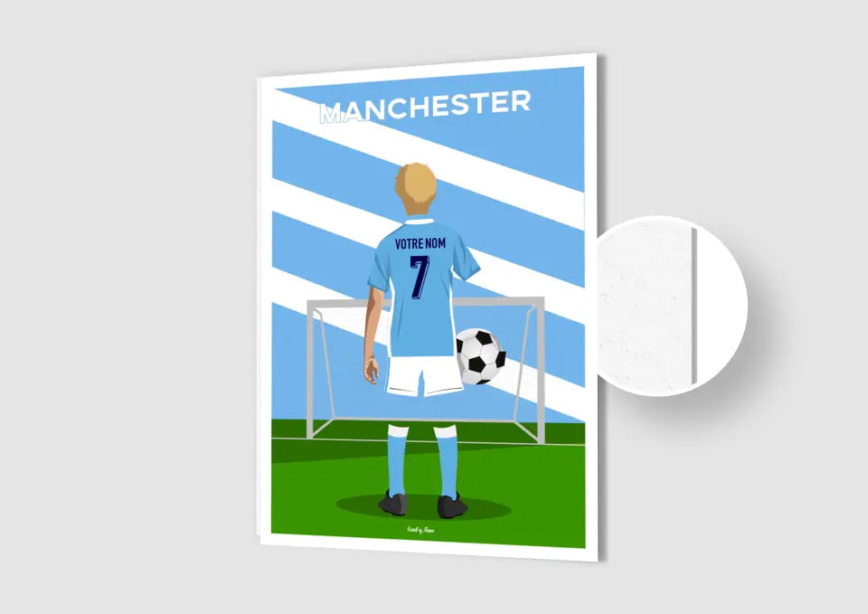 Affiche Football Manchester City Personnalisée