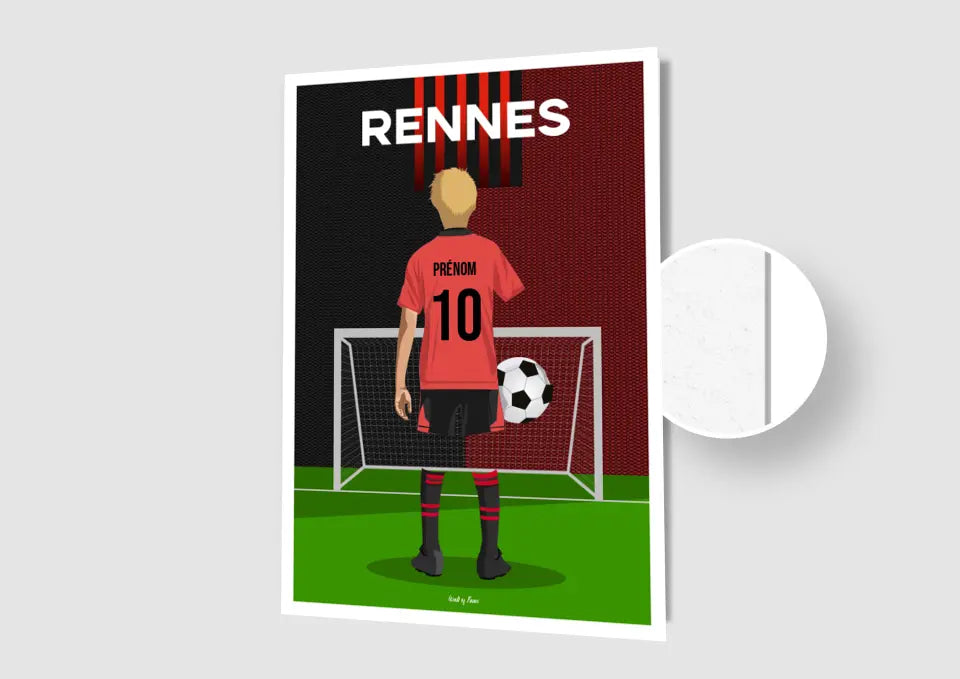 Affiche Football Enfant Personnalisée - Rennes