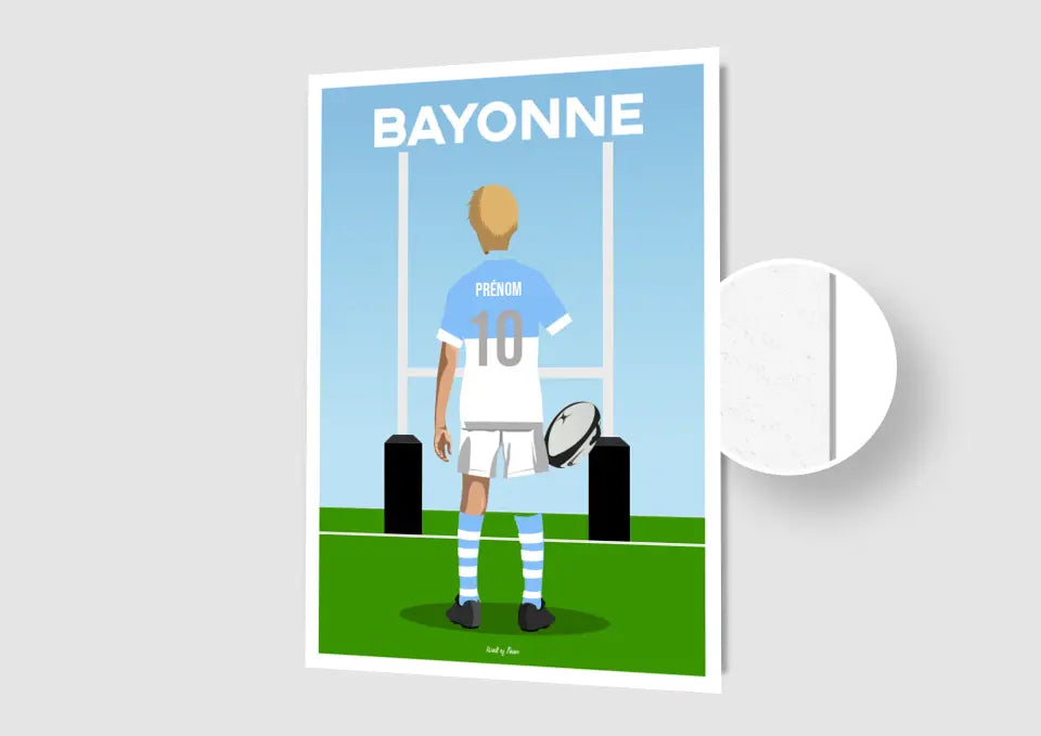 Affiche Rugby Enfant Personnalisée - Bayonne
