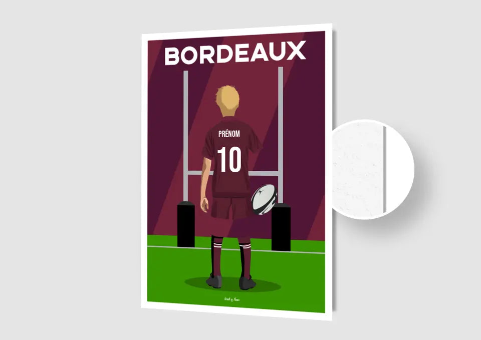 Affiche Rugby Enfant Personnalisée - Bordeaux