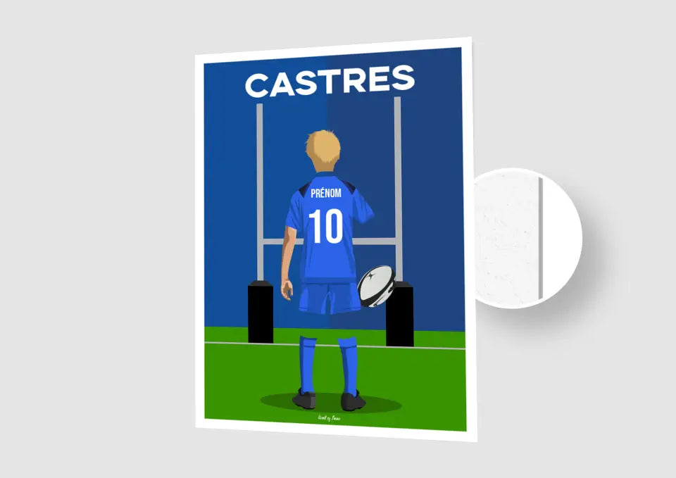 Affiche Rugby Enfant Personnalisée - Castres