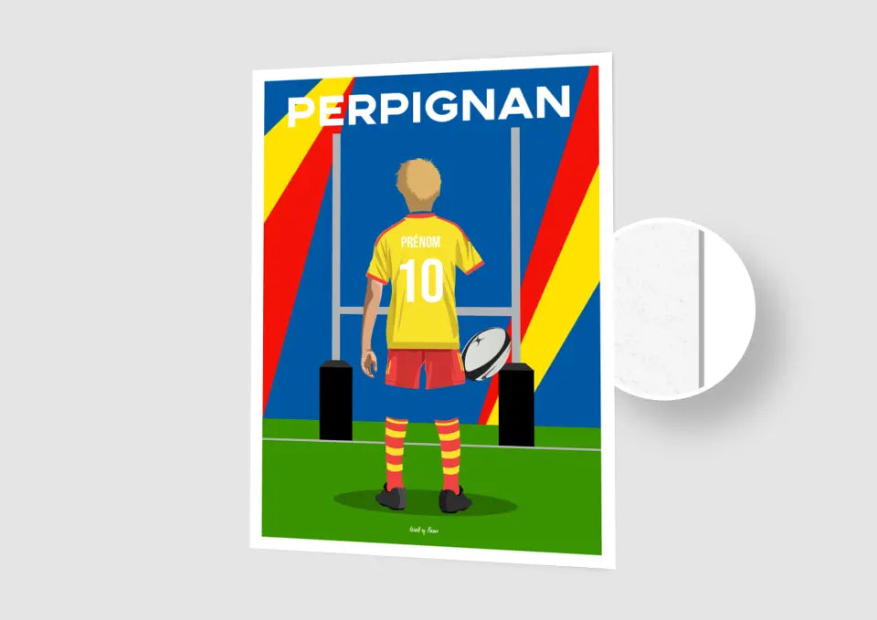 Affiche Rugby Enfant Personnalisée - Perpignan