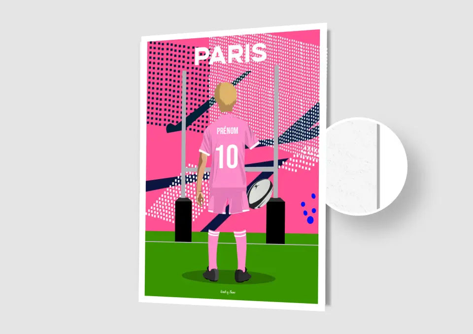 Affiche Rugby Enfant Personnalisée - Paris