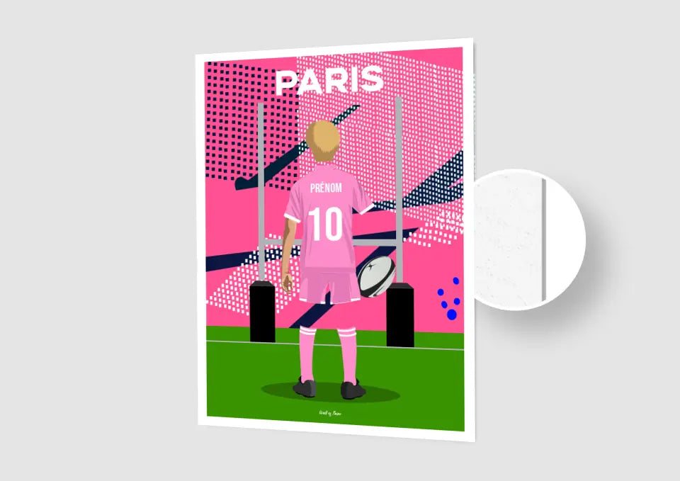 Affiche Rugby Enfant Personnalisée - Paris