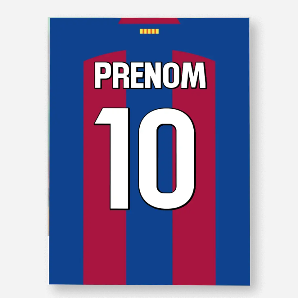 Affiche Football Personnalisée - Maillot Barcelone