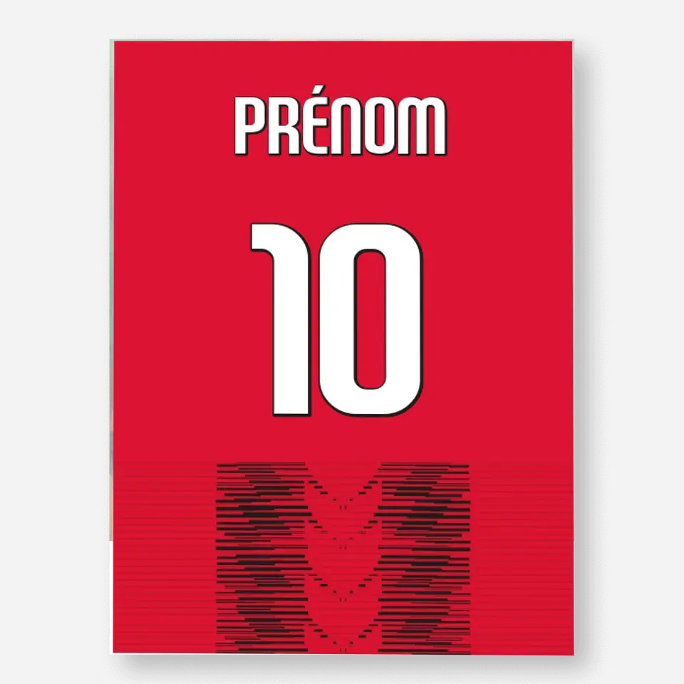 Affiche Football Personnalisée - Maillot Milan AC