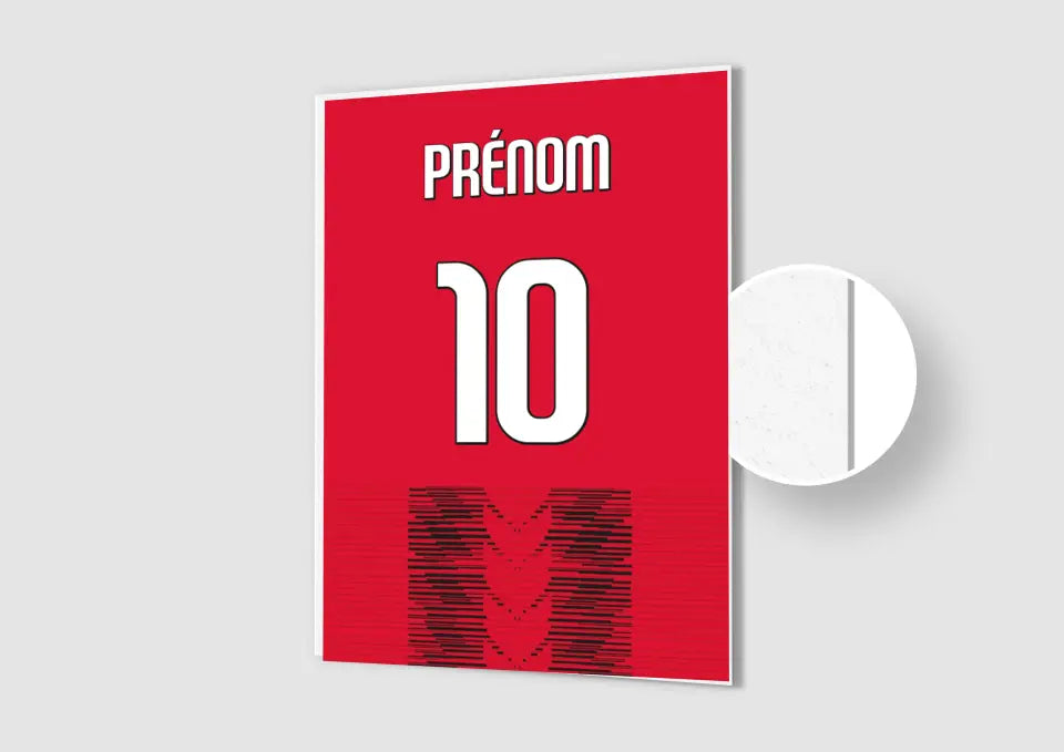 Affiche Football Personnalisée - Maillot Milan AC