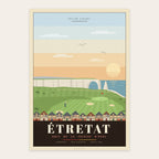 Affiche vintage Golf d'Étretat – Falaises de Normandie