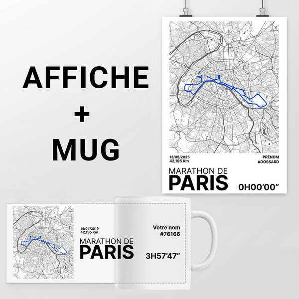 Lot  Marathon de Paris - Affiche + Mug