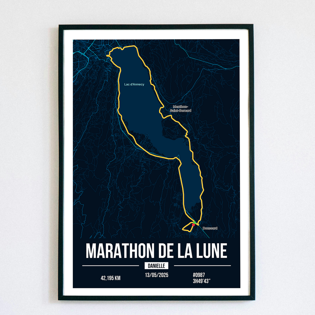 Poster Marathon de la Lune Personnalisé - Annecy