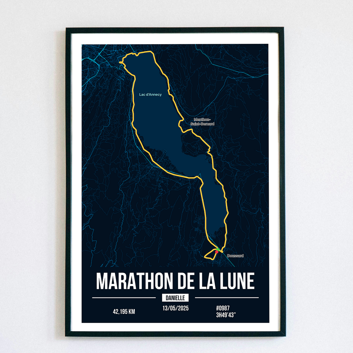 Poster Marathon de la Lune Personnalisé - Annecy