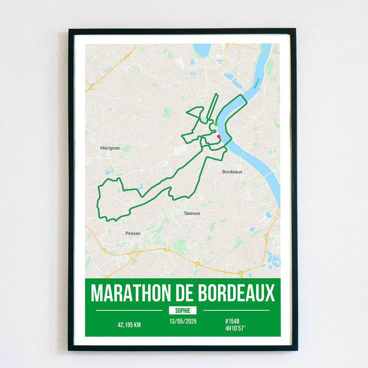 Poster Marathon de Bordeaux Personnalisé