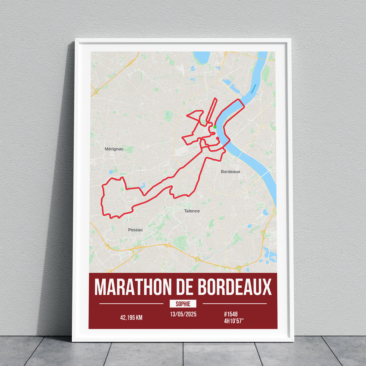 Poster Marathon de Bordeaux Personnalisé
