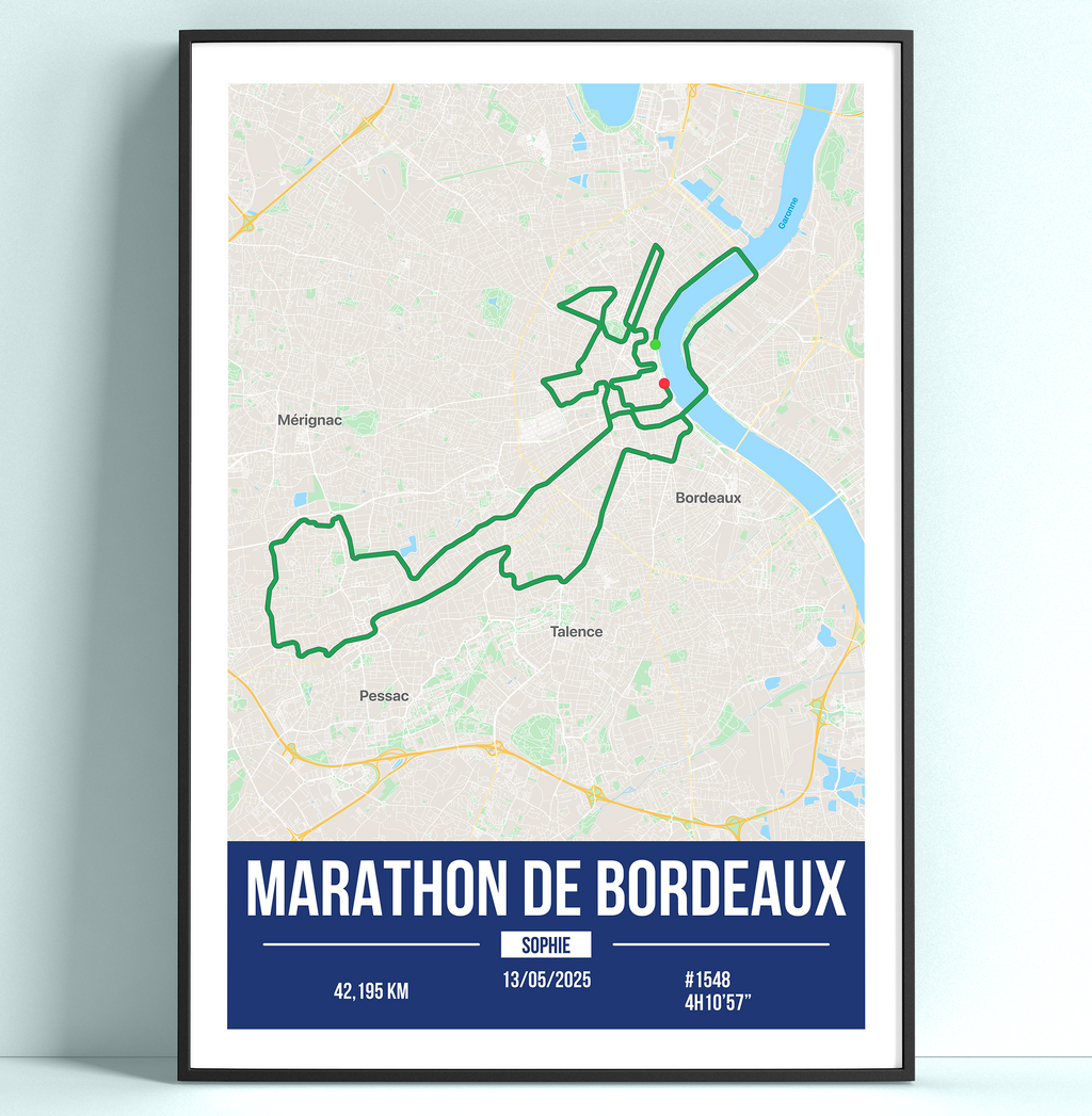 Poster Marathon de Bordeaux Personnalisé
