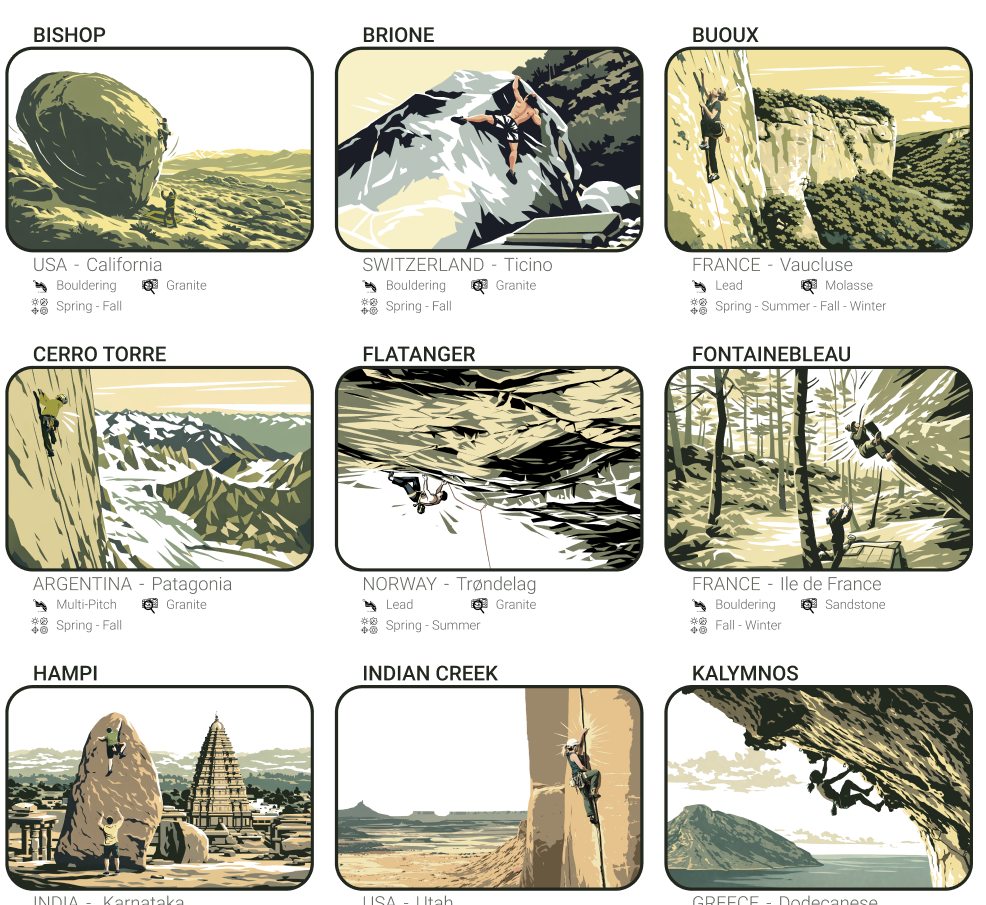 THE WORLD’S LEGENDARY CLIMBING SITES - SITES D’ESCALADE LÉGENDAIRES À TRAVERS LE MONDE