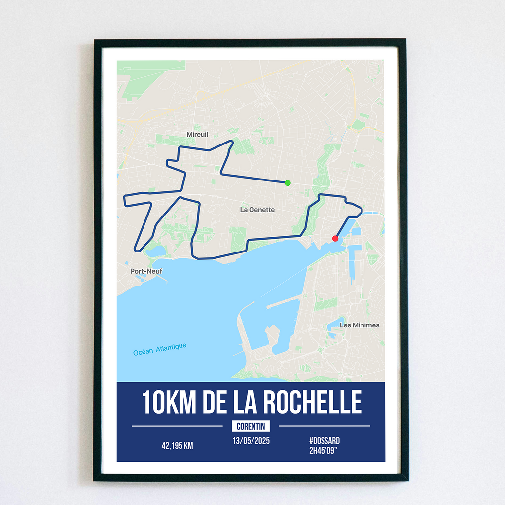 Poster Personnalisé 10 km de La Rochelle