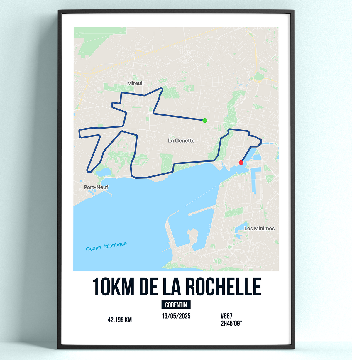 Poster Personnalisé 10 km de La Rochelle