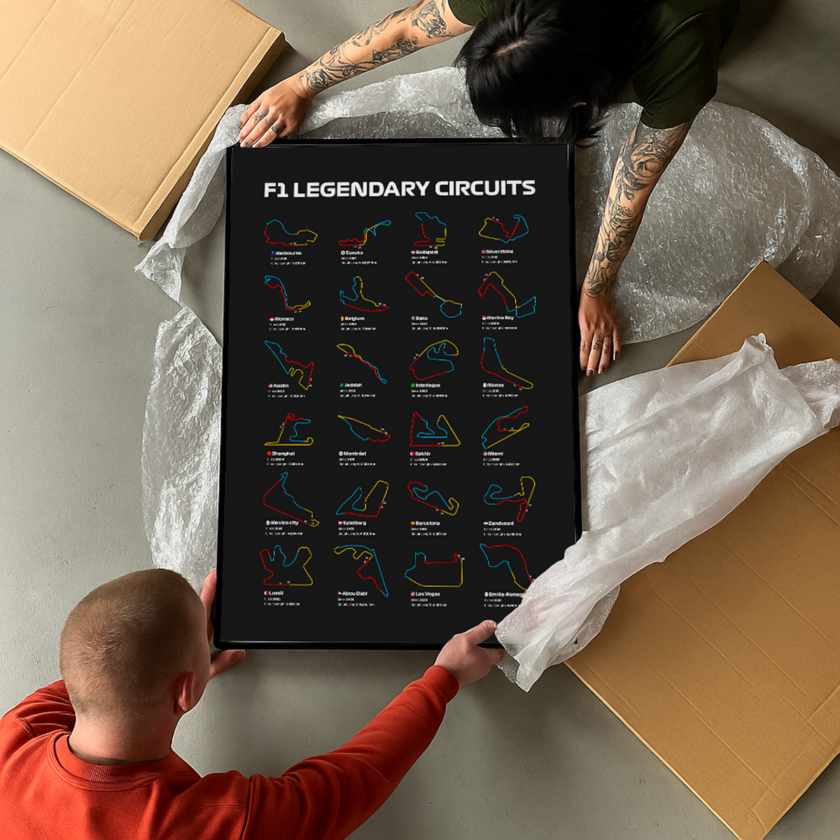 Poster F1 LEGENDARY CIRCUITS - Circuits Légendaires de F1 en affiche
