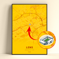 Poster plan de LENS – 6 styles au choix (dont Édition RC LENS)