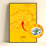 Poster plan de LENS – 6 styles au choix (dont Édition RC LENS)