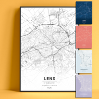 Poster plan de LENS – 6 styles au choix (dont Édition RC LENS)