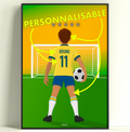 🇧🇷 Poster Équipe du Brésil Personnalisé – Enfant